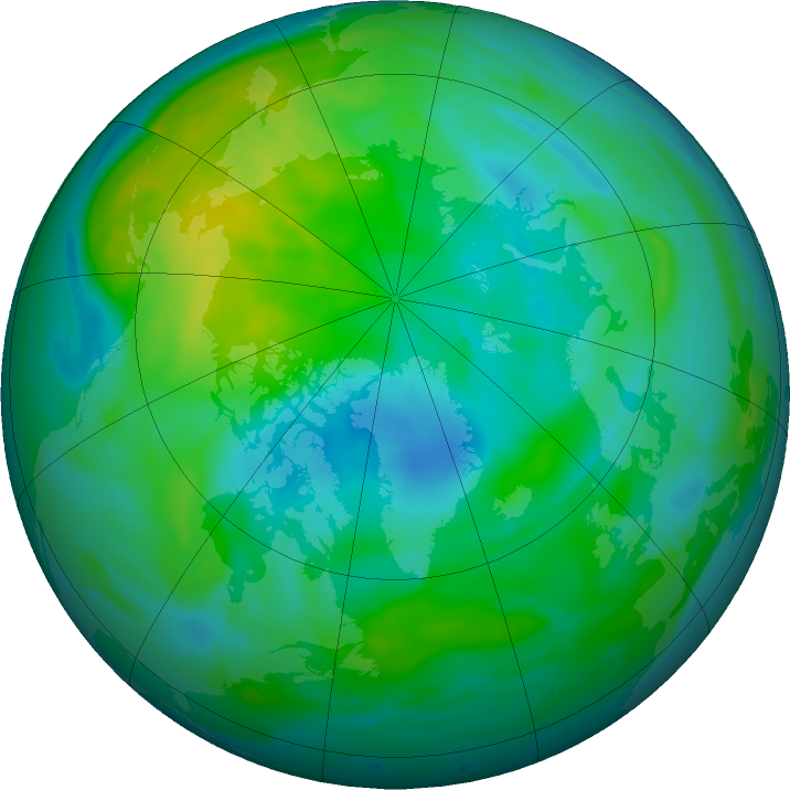 Arctic ozone map for 22 September 2024